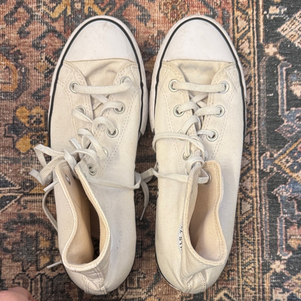 Converse Cream Athletic Shoes